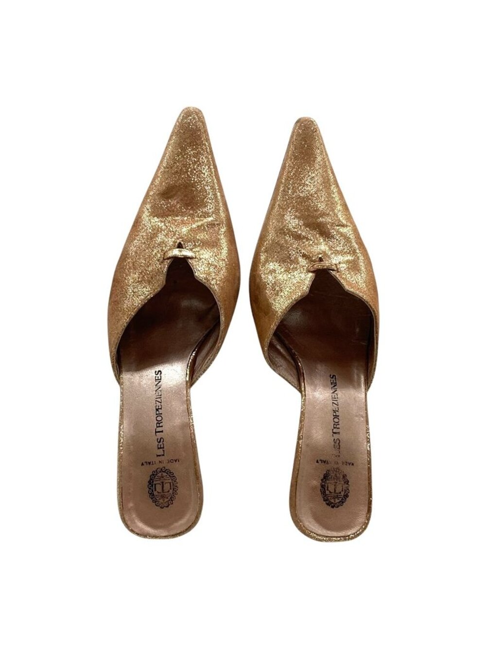 Les Tropeziennes Mules 38 8 Metallic Shimmer Y2K Coquette Made in Italy Corpcore - Picture 6 of 10